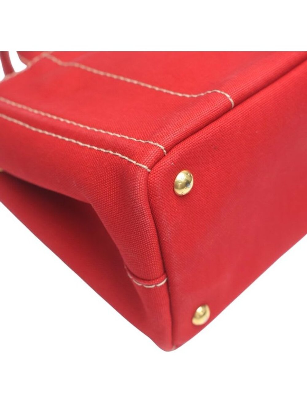 Prada 1 Bg439 Canvas Tote Bag Canapa Mini Red - Picture 9 of 10